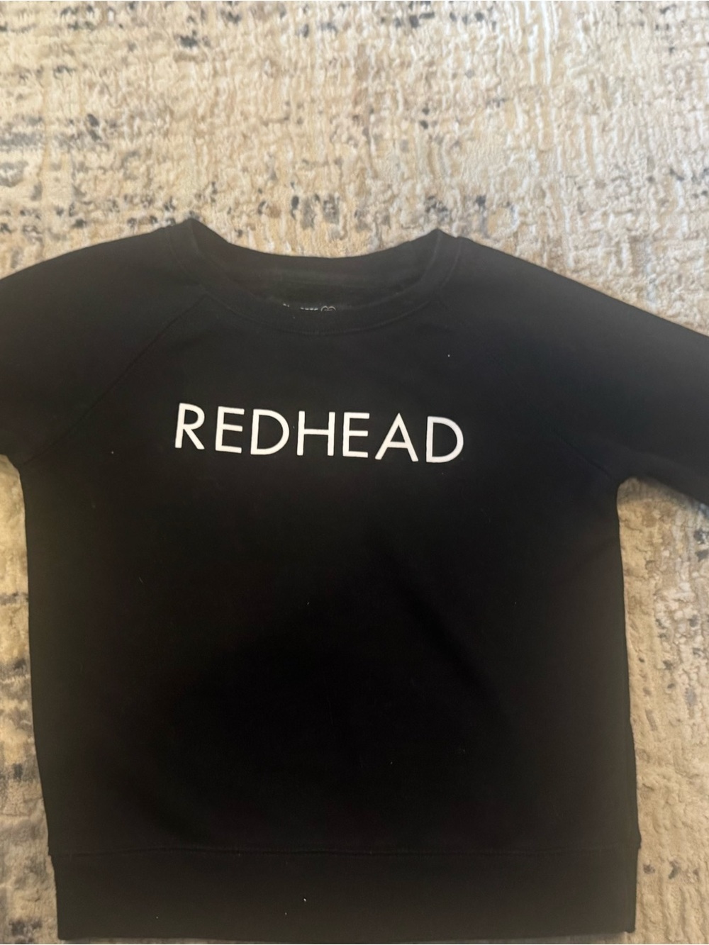 Brunette Kids Size 4 The Label Black Sweatshirt with White "REDHEAD" Text